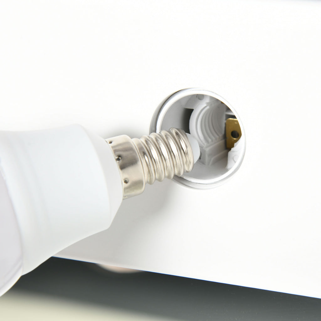 HOMCOM Hollywood Spiegel mit Beleuchtung, Touch-Steuerung, Memory-Funktion, 12 dimmbare LED-Lampen, weiß, 80 x 60 cm