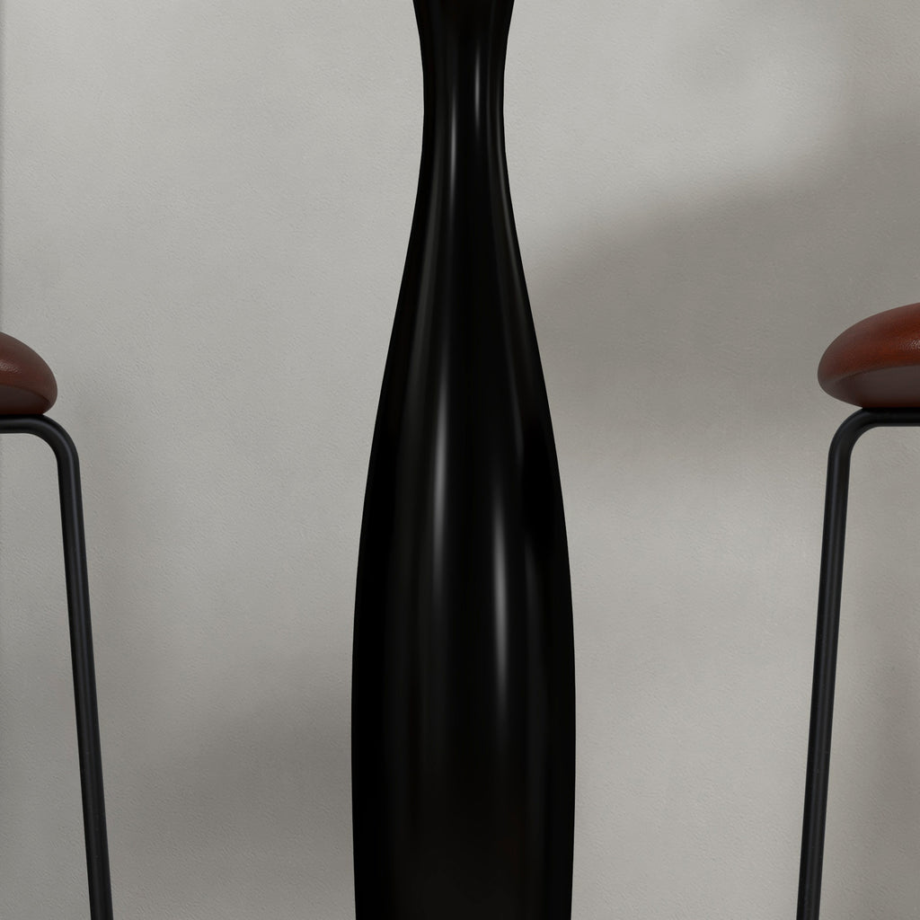 HOMCOM Runder Esstisch, pulverbeschichteter Stahl, MDF mit Melamin, rutschfeste Füße, 70 x 74 cm, Schwarz