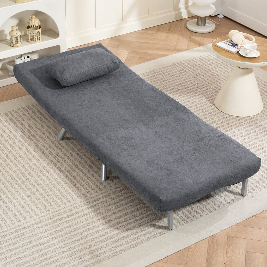 HOMCOM Polstersessel mit Bettfunktion, 2-in-1 Design, Schlafsessel, Gästebett, Stoffbezug, mit Kissen, Dunkelgrau