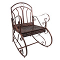Outsunny Schaukelstuhl Gartenstuhl, Vintage-Design, 61cm x 79cm x 90cm, Braun + Schwarz