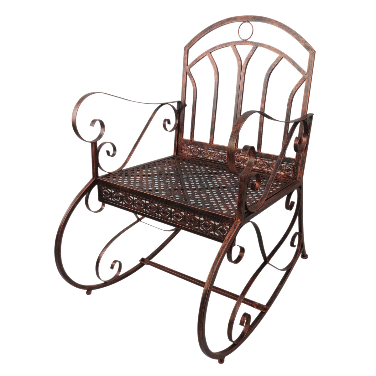 Outsunny Schaukelstuhl Gartenstuhl, Vintage-Design, 61cm x 79cm x 90cm, Braun + Schwarz