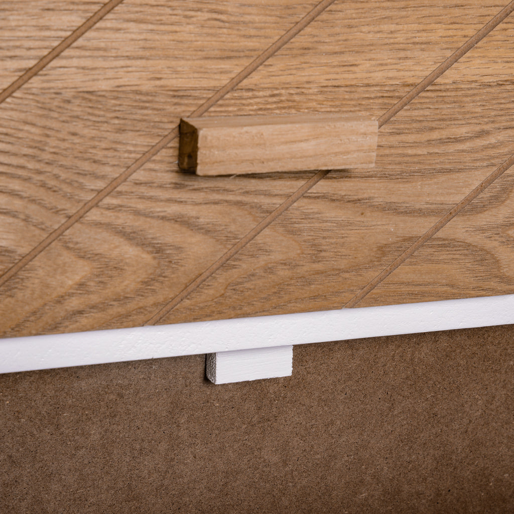 HOMCOM Nachttisch Nachtkommode Flurkommode mit Schubladen Holz weiß + natur 40 x 30 x 75 cm