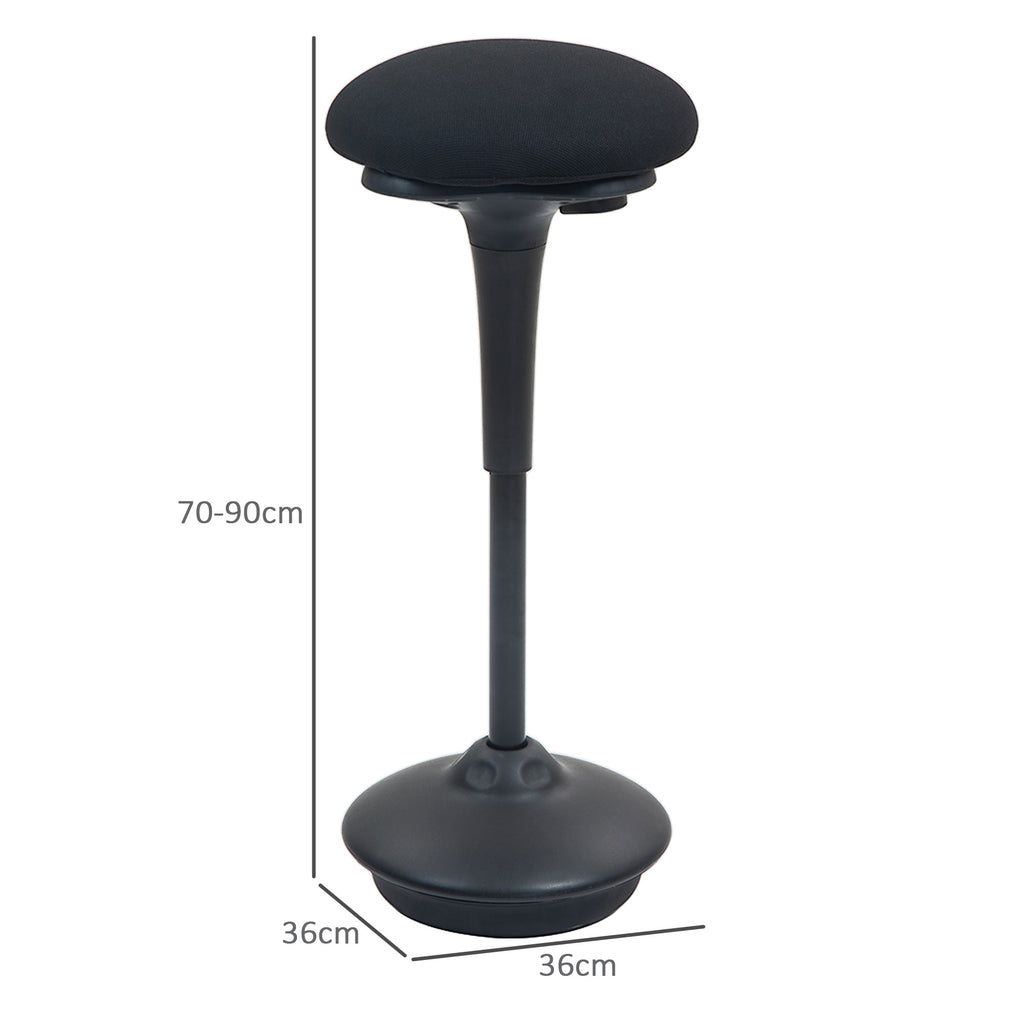HOMCOM Stehhocker ergonomischer Schwenksitz 360° großer Standfuß 36 x 36 x 70-90 cm schwarz