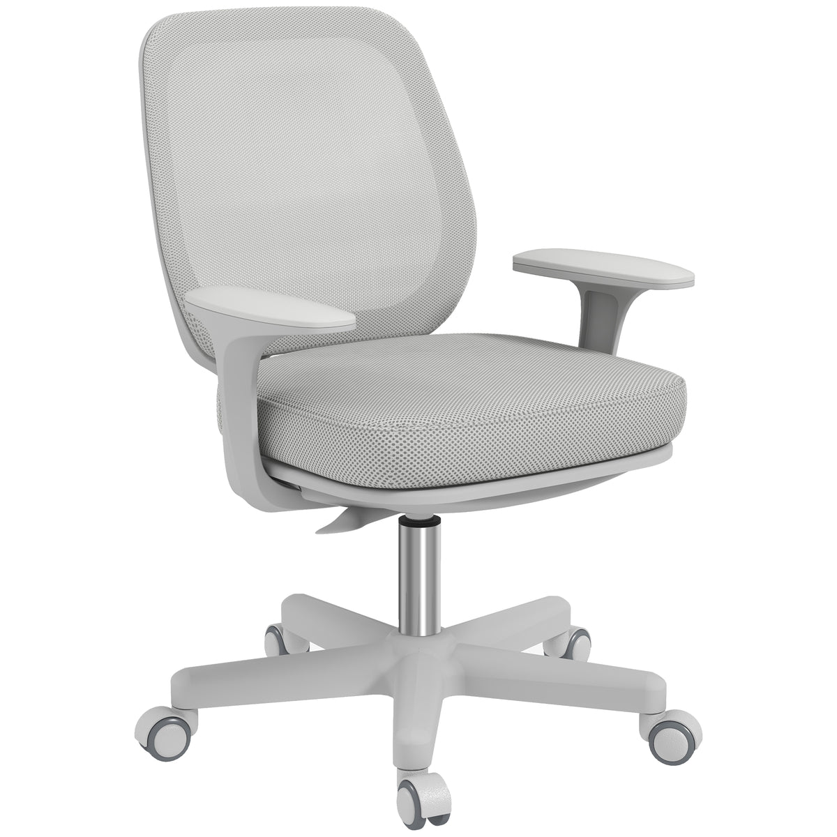 Vinsetto Bürostuhl, Ergonomisch Schreibtischstuhl mit Drehfunktion, Höhenverstellbar 55 x 48 x 82,5-94,5 cm Grau