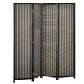 HOMCOM Raumteiler, faltbar, Kiefernholz/Bambus, 180 x 180 cm, Braun/Schwarz
