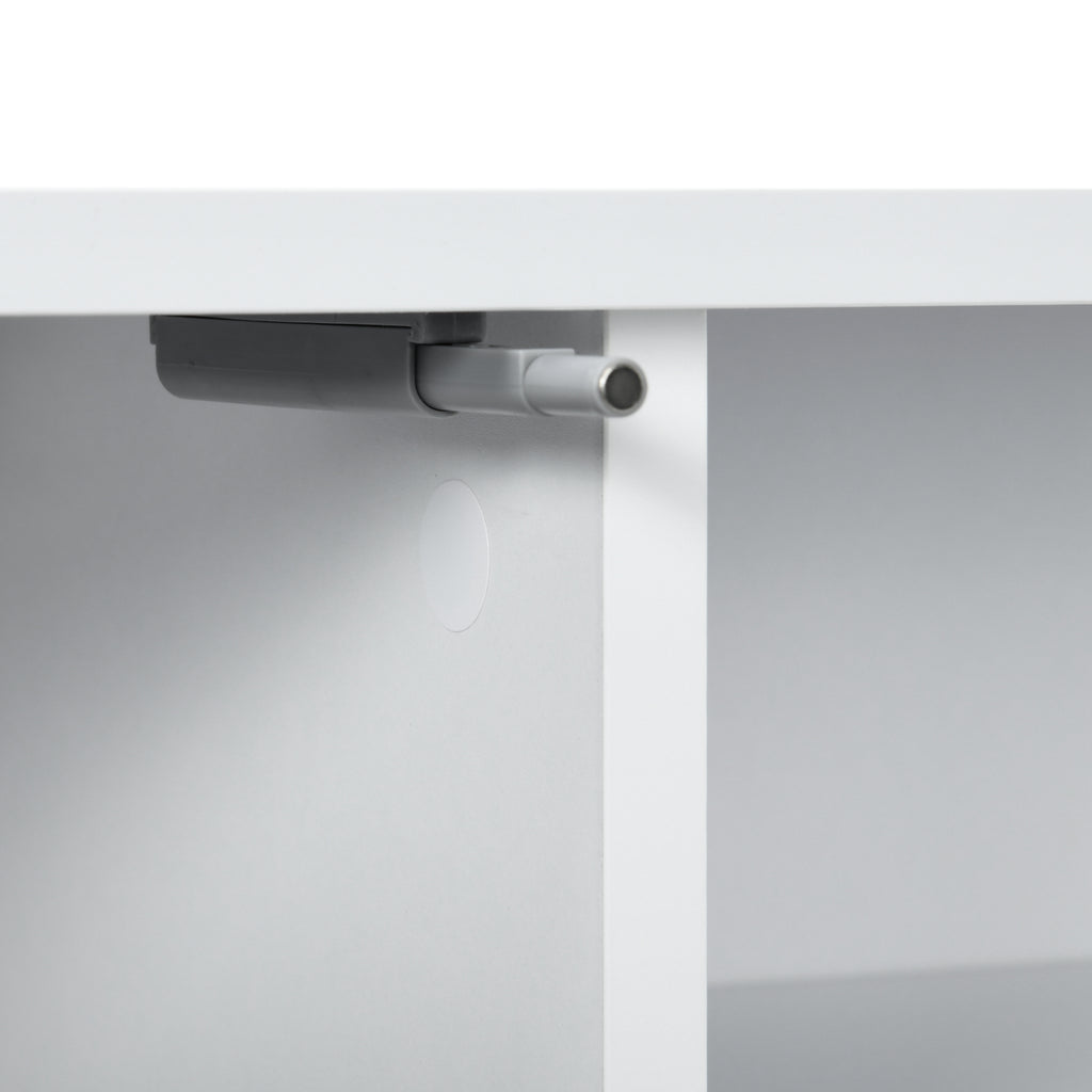 HOMCOM Wandmontiertes TV-Möbel im zeitgenössischen Stil 2 Schränke 2 zentrale Fächer und 2 Kabeldurchführungen 140 x 30 x 30 cm weiß