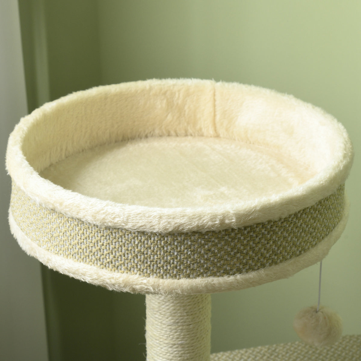 PawHut Kratzbaum Katzenbaum, 1 Katzenbett, 1 Katzenhöhle, 2 Liegeflächen, 124 cm x 59 cm x 40cm +Beige