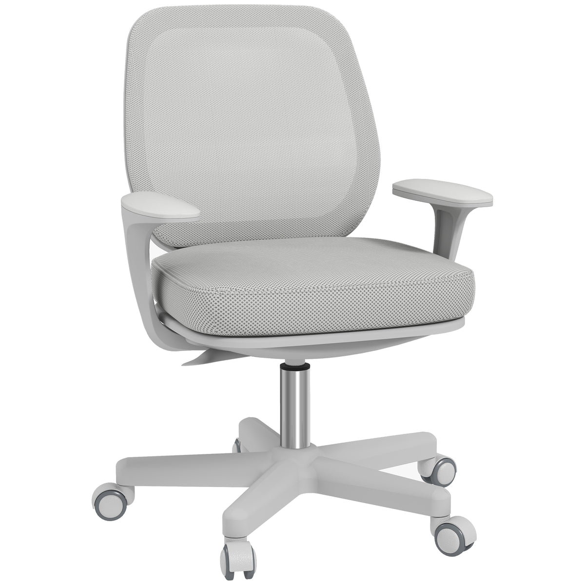 Vinsetto Bürostuhl, Ergonomisch Schreibtischstuhl mit Drehfunktion, Höhenverstellbar 55 x 48 x 82,5-94,5 cm Grau