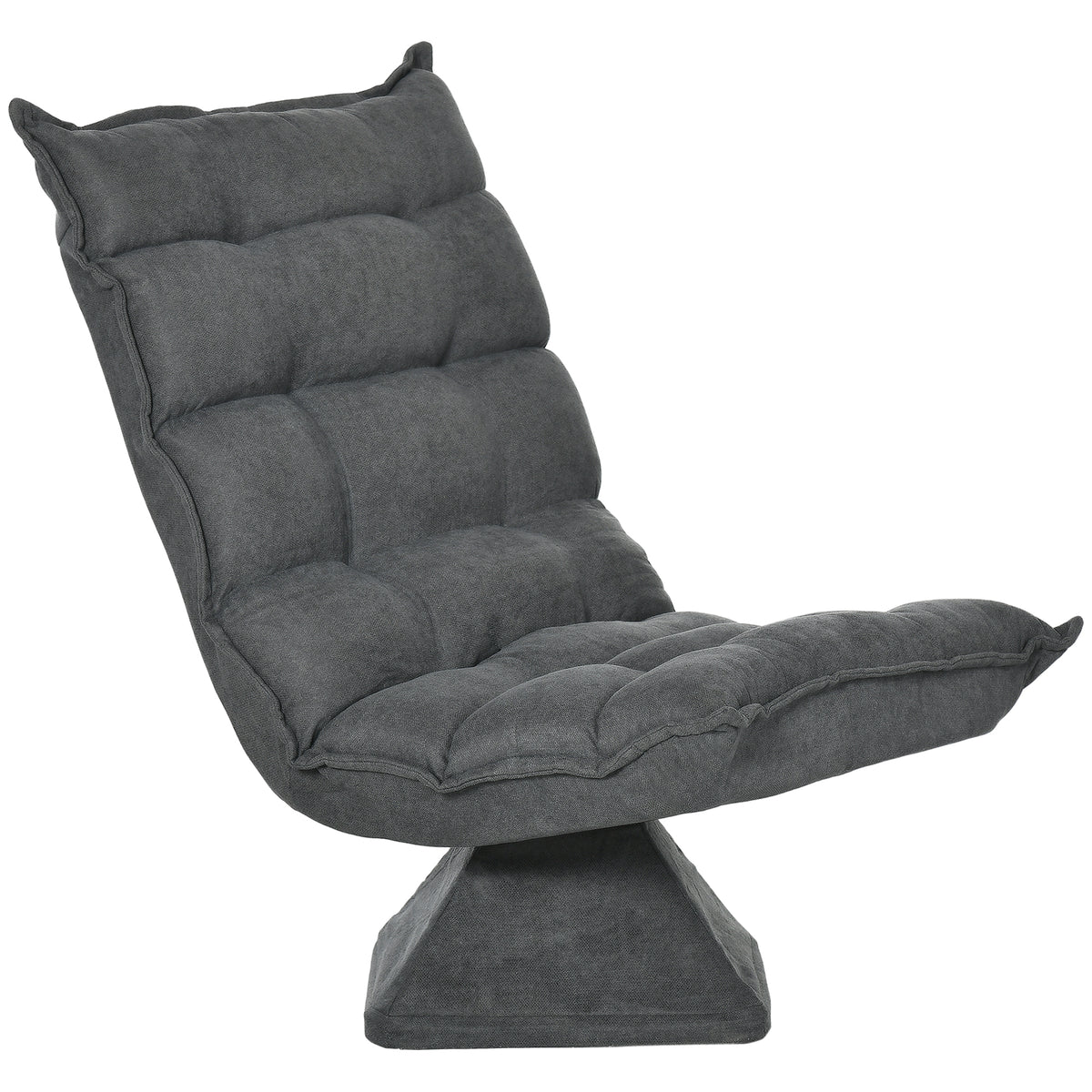 HOMCOM Relaxsessel Lesesessel, drehbar, Leinenoptik, 62 cm x 70 cm x 95 cm, Grau