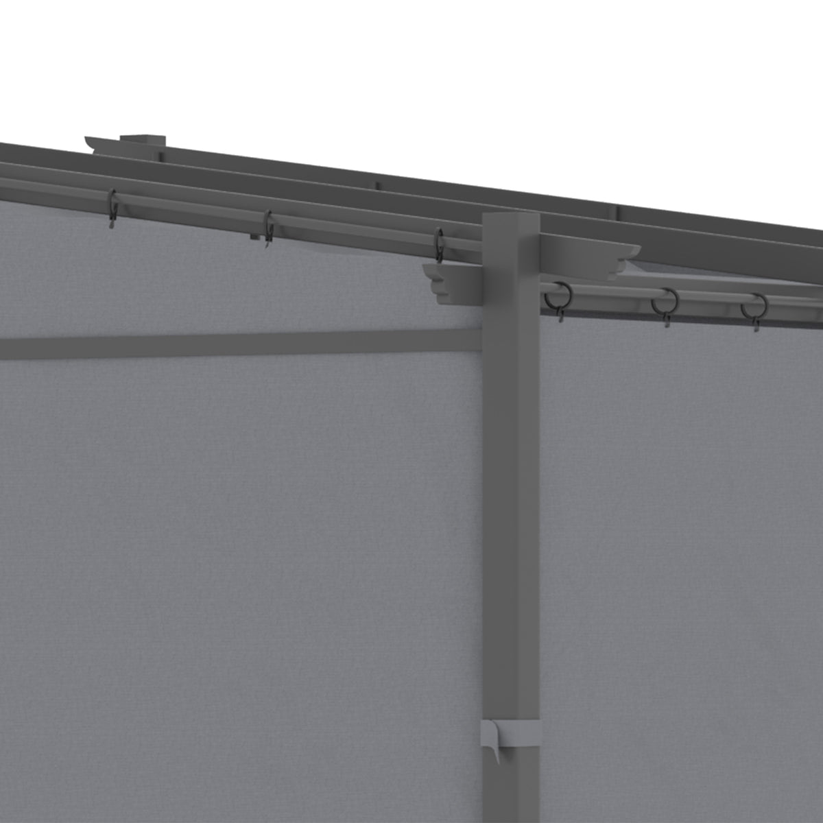 Outsunny Pergola, inklusive Befestigungsmaterial, ausziehbares Dach, 2.,97 m x 2,95 m x 2,3 m, Dunkelgrau