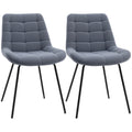 HOMCOM 2er-Set Esszimmerstühle im Retro-Design, Samtoptik, 50 cm x 61 cm x 79 cm, Dunkelgrau