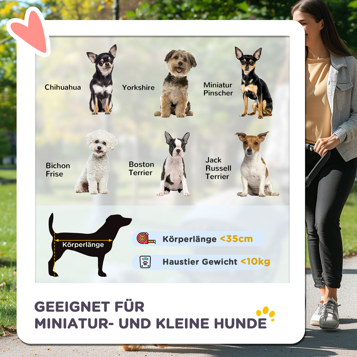 PawHut Hundewagen Hundebuggy bis 10 kg Klappbar Bodenkorb 2 Becherhalter verstellbares Vordach Rot
