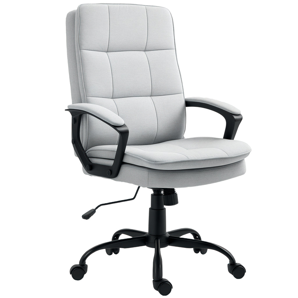 HOMCOM Bürostuhl, Schreibtischstuhl, Kippfunktion, höhenverstellbar, bis 120 kg, Grau