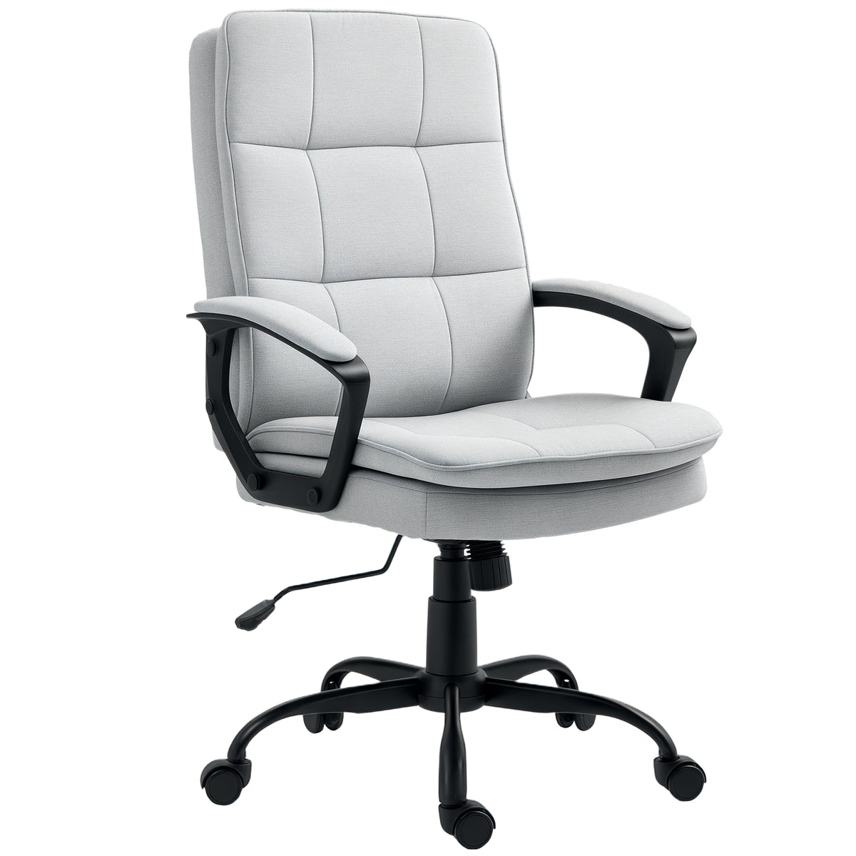 HOMCOM Bürostuhl, Schreibtischstuhl, Kippfunktion, höhenverstellbar, bis 120 kg, Grau