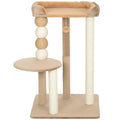 PawHut Kratzbaum mit 2 Etagen, Spielball, Kratzstämmen, Kratzkugeln, bis 7 kg, 56 x 54 x 86 cm, Braun