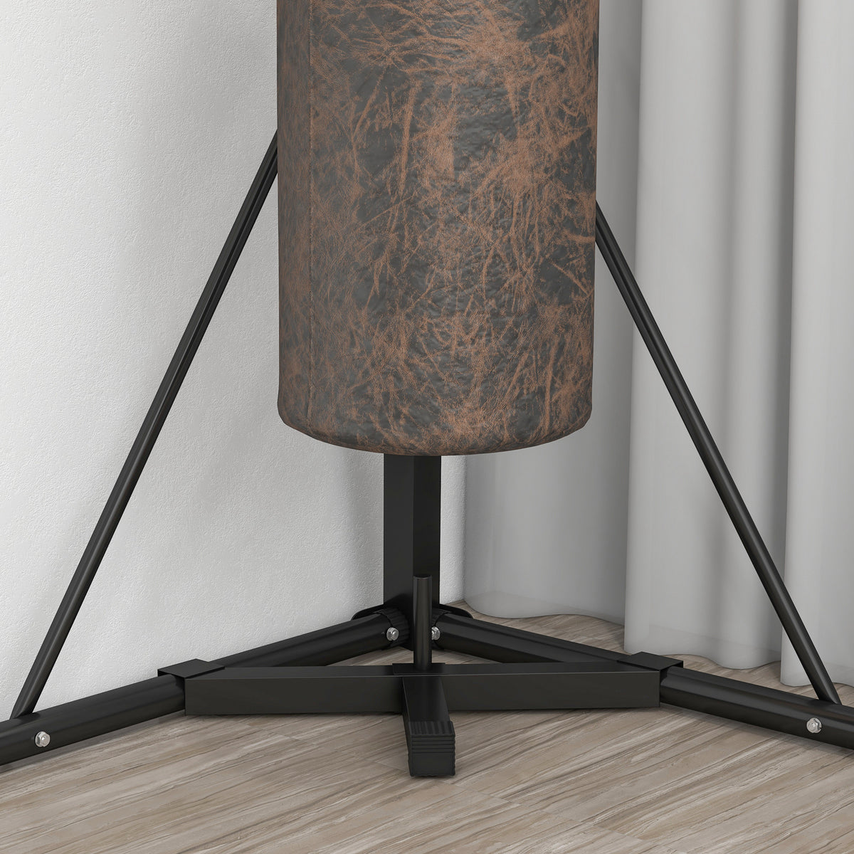 SPORTNOW Boxsackständer, Boxsackhalterung, höhenverstellbar, freistehend, klappbar, Stahl, 170 x 90 x 225 cm, schwarz