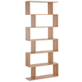 HOMCOM Bücherregal Wandregal Raumteiler mit 6 Fächern Standregal Aktenregal Ahorn L80 x B23 x H192 cm
