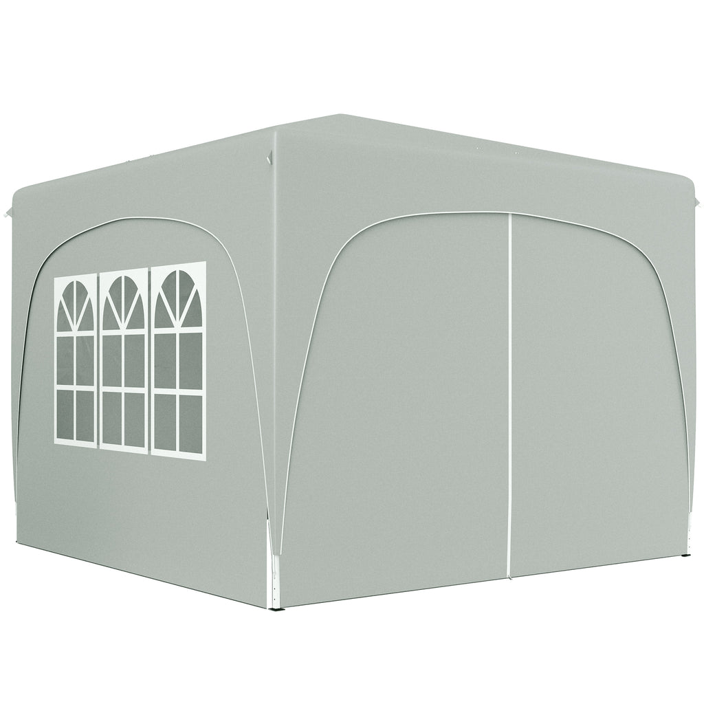 Outsunny 3 x 3 m Pavillon, Pop-up Gartenzelt mit Seitenwänden und Tragetasche, UPF50+, höhenverstellbar, Sand