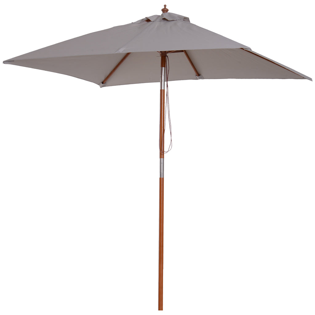 Outsunny Sonnenschirm 200 x 150 x 235 cm Knickbarer Gartenschirm 3-stufig einstellbar rechteckig Strandschirm wasserabweisend und UV-beständig für Strand Balkon Terrasse Garten Grau