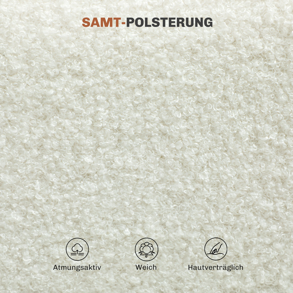 HOMCOM 4er-Set Esszimmerstühle, weicher Stoffbezug, Stahlbeine, armloses Design, Weiß