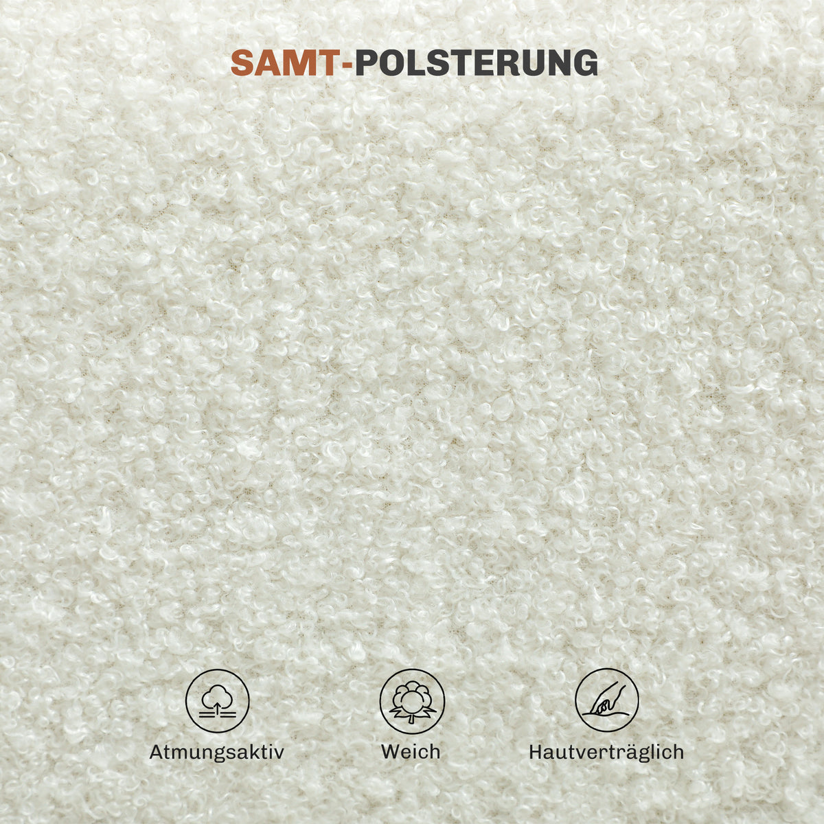 HOMCOM 4er-Set Esszimmerstühle, weicher Stoffbezug, Stahlbeine, armloses Design, Weiß