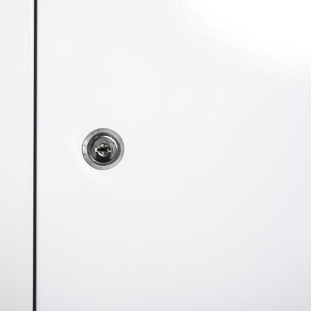 kleankin Medizinschrank Arzneischrank zur Medikamenten-Aufbewahrung, Abschließbar Medikamentenschrank Metall mit 3 Fächern Erste-Hilfe-Schrank, 40 x 18 x 60 cm, Weiß