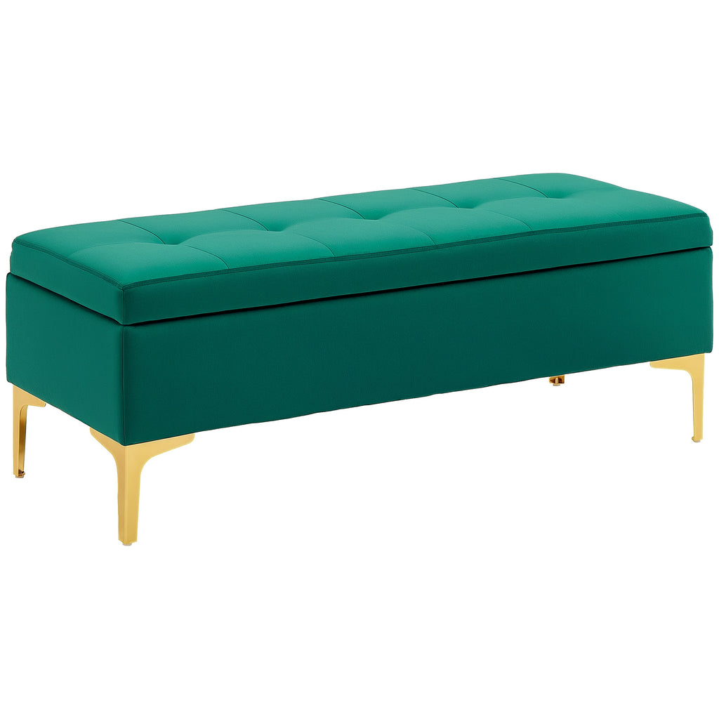 HOMCOM Sitzbank mit Stauraum, belastbar bis 120kg, 120x44x44,5cm, Grün