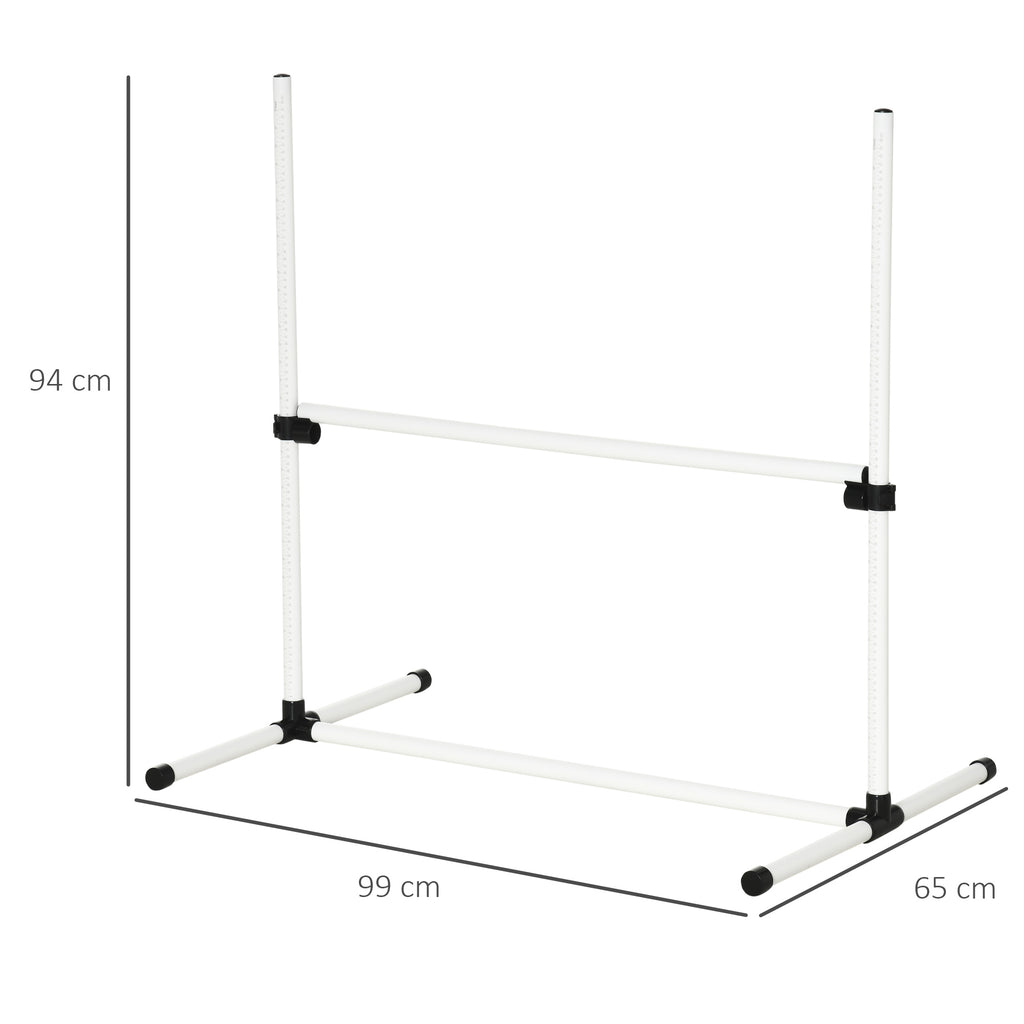 PawHut Agility Set Hunde 4-teiliges Agility-Ausrüstung für Hundetraining Steckhürdenset mit 4 höhenverstellbar Hürden Tragetasche Koordinationstraining Agilityset für Spiele Training