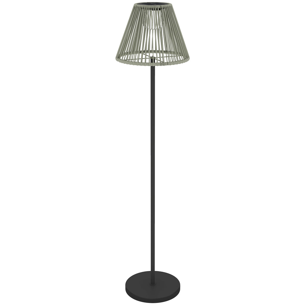 Outsunny Solar Stehlampe Rattan Solarlampen mit Lichtsensor 25 LED-Lichte Solarleuchte im Boho-Stil Ø33 x 135 cm