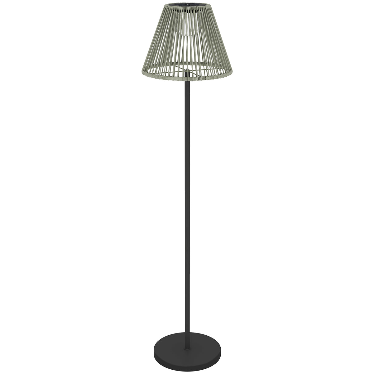 Outsunny Solar Stehlampe Rattan Solarlampen mit Lichtsensor 25 LED-Lichte Solarleuchte im Boho-Stil Ø33 x 135 cm