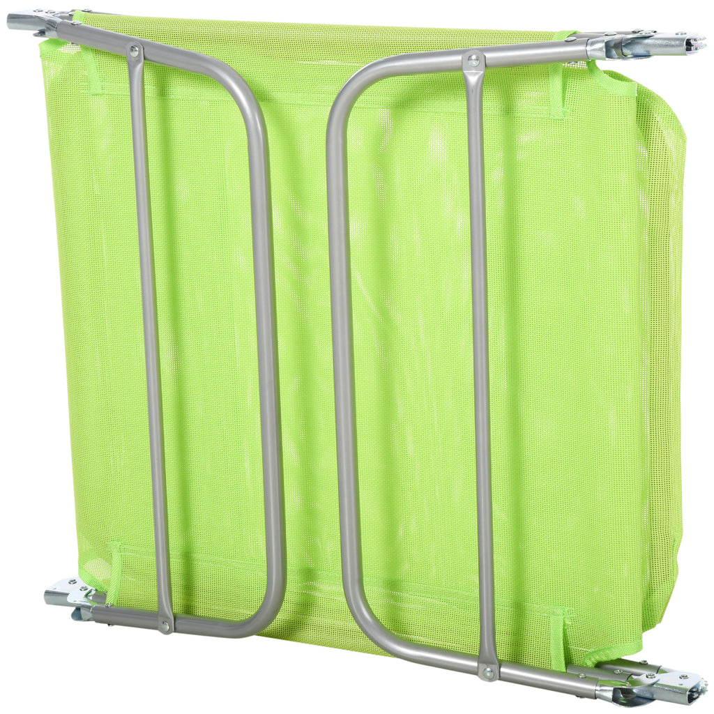 Outsunny Sonnenliege klappbar Gartenliege mit Kopfkissen Liegestuhl verstellbar mit 5-Fach Campingliege bis 120kg belastbar für Garten, Balkon und Pool geeignet, 4 Farben(Grün)