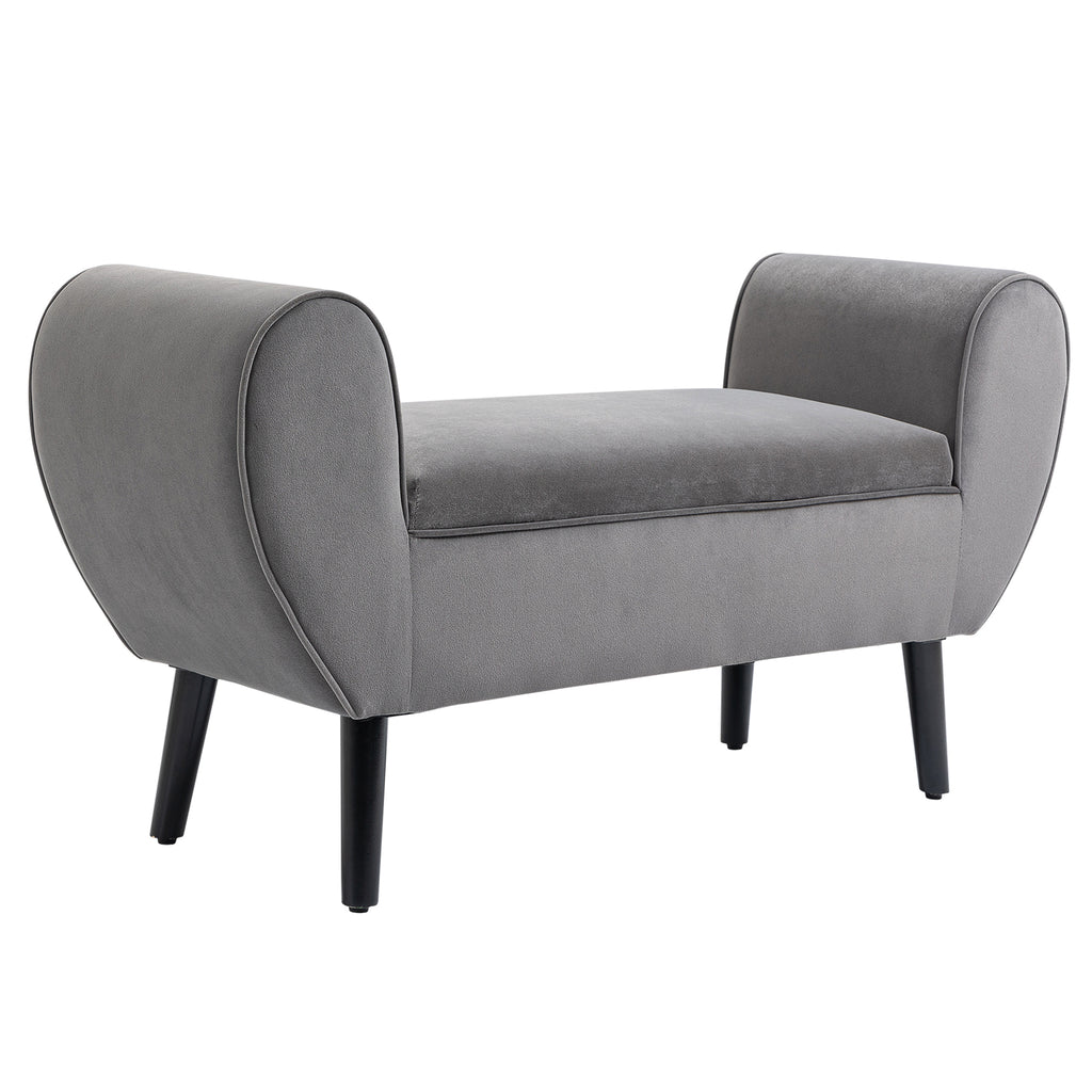 HOMCOM Polsterbank mit Stauraum und Armlehnen, Truhenbank für Flur, Schlafzimmer, Wohnzimmer, 118 x 42 x 66 cm, Dunkelgrau