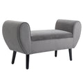 HOMCOM Polsterbank mit Stauraum und Armlehnen, Truhenbank für Flur, Schlafzimmer, Wohnzimmer, 118 x 42 x 66 cm, Dunkelgrau
