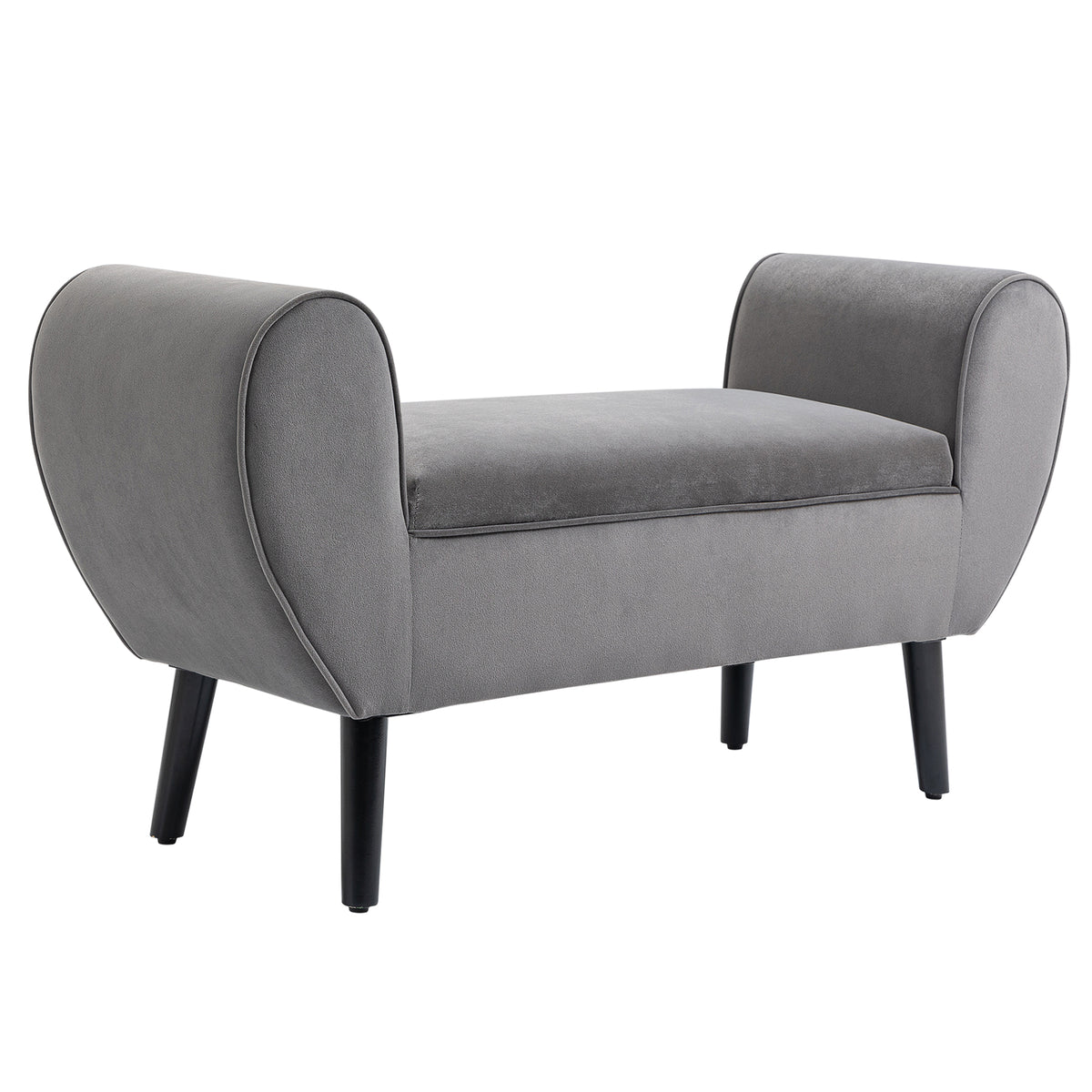 HOMCOM Polsterbank mit Stauraum und Armlehnen, Truhenbank für Flur, Schlafzimmer, Wohnzimmer, 118 x 42 x 66 cm, Dunkelgrau