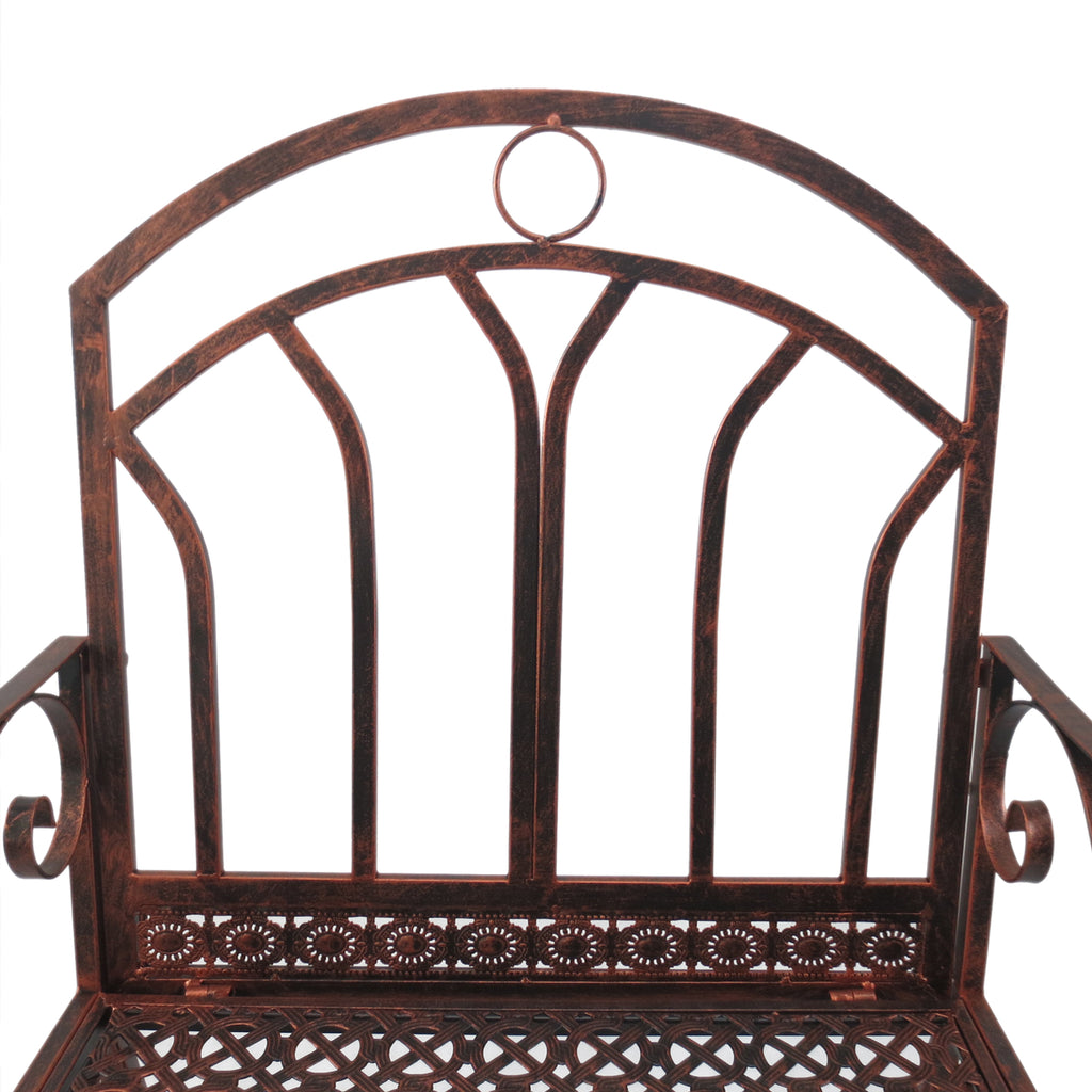 Outsunny Schaukelstuhl Gartenstuhl, Vintage-Design, 61cm x 79cm x 90cm, Braun + Schwarz