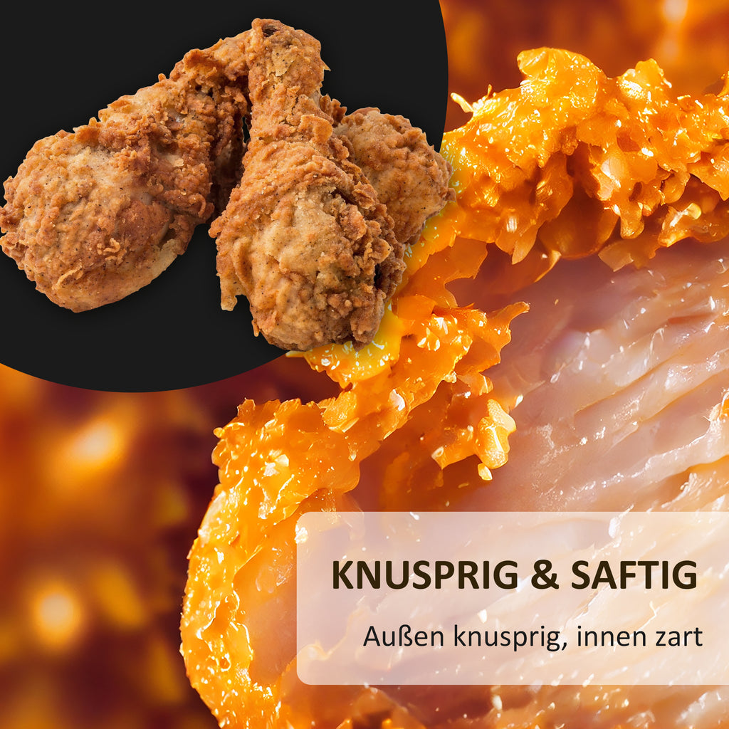 HOMCOM Heißluftfritteuse Multifunktionale Heißluftfritteuse,  8 L Fassungsvermögen, 2 Körbe, 60 min Time, Silber + Schwarz