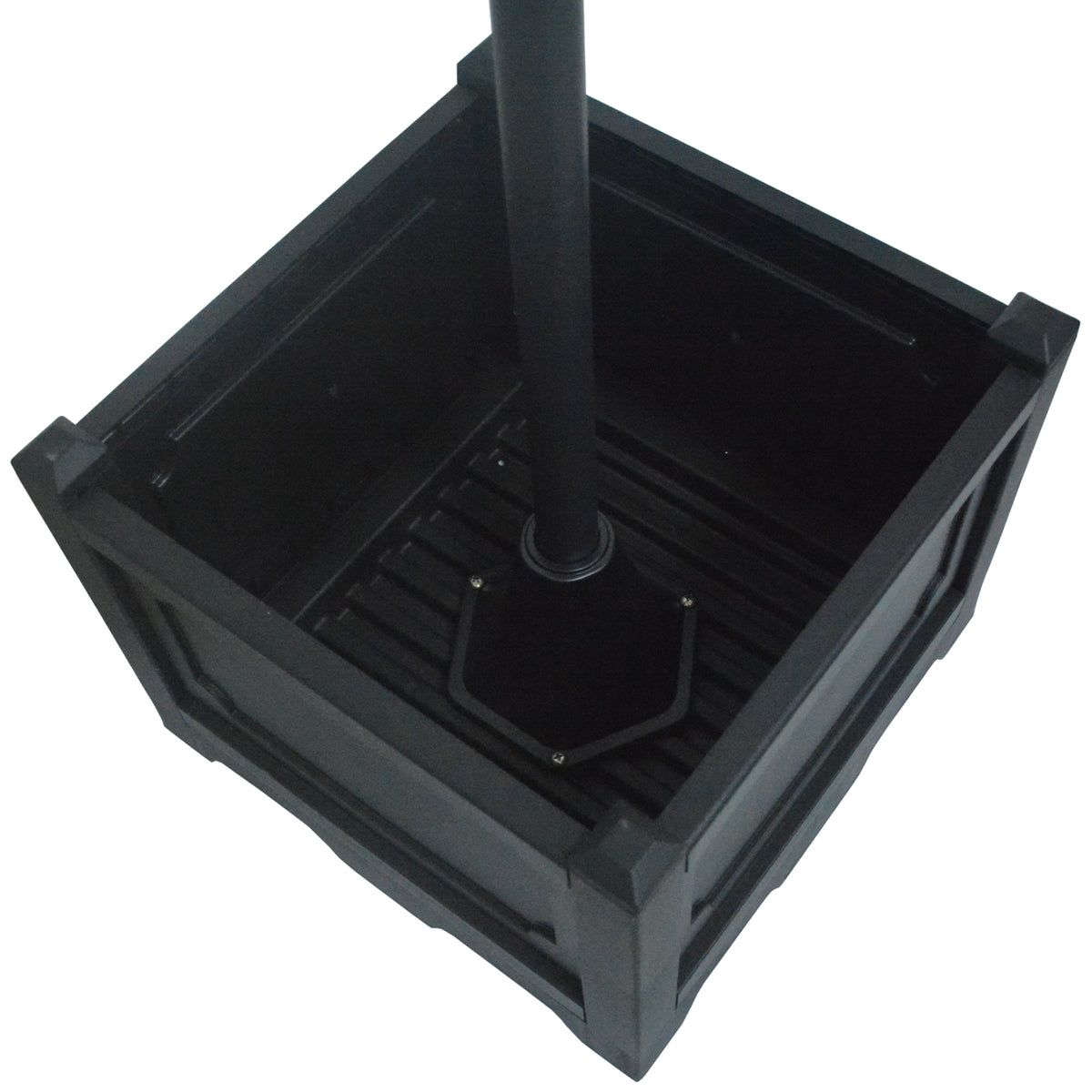Outsunny Solar Laterne Stehleuchte aus Metall, Gartenlaterne mit Lichtsteuerung, 189 cm hoch, Windlicht Außenleuchte, Wasserdicht IP44 mit Blumentopf-Basis für Garten Balkon Deko Schwarz