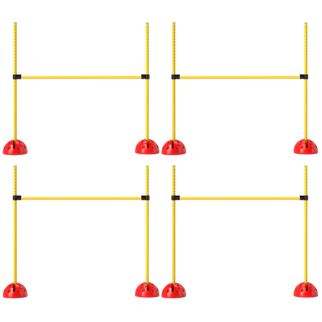 PawHut 4-teiliges Hunde-Agility-Set mit 4 Hürden und Tragetasche für das Sprungtraining, Gelb