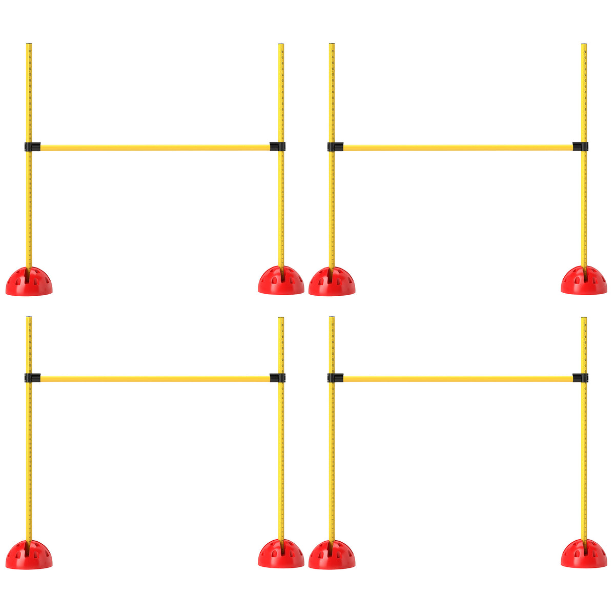 PawHut 4-teiliges Hunde-Agility-Set mit 4 Hürden und Tragetasche für das Sprungtraining, Gelb