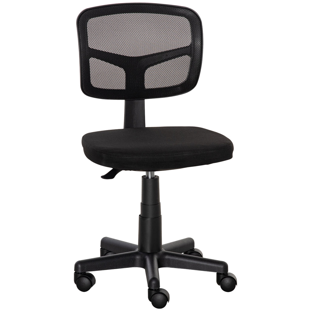 Vinsetto Bürostuhl Ergonomischer Schreibtischstuhl, Höhenverstellbarer Drehstuhl, Platzsparend Schwarz