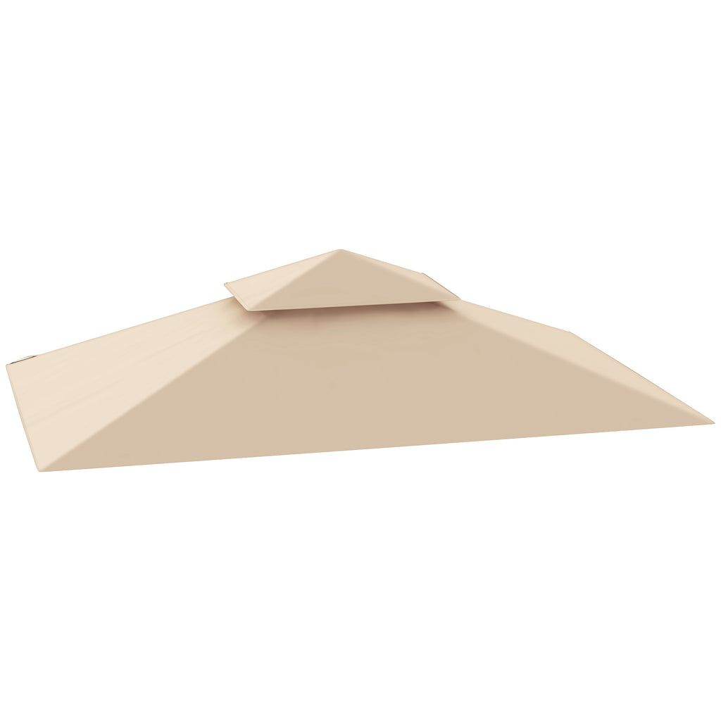Outsunny Ersatzplane für Gartenpavillon, Grillpavillon-Ersatzdach für 152 x 244 cm Gestelle, UPF50+ Schutz, Polyester, Beige