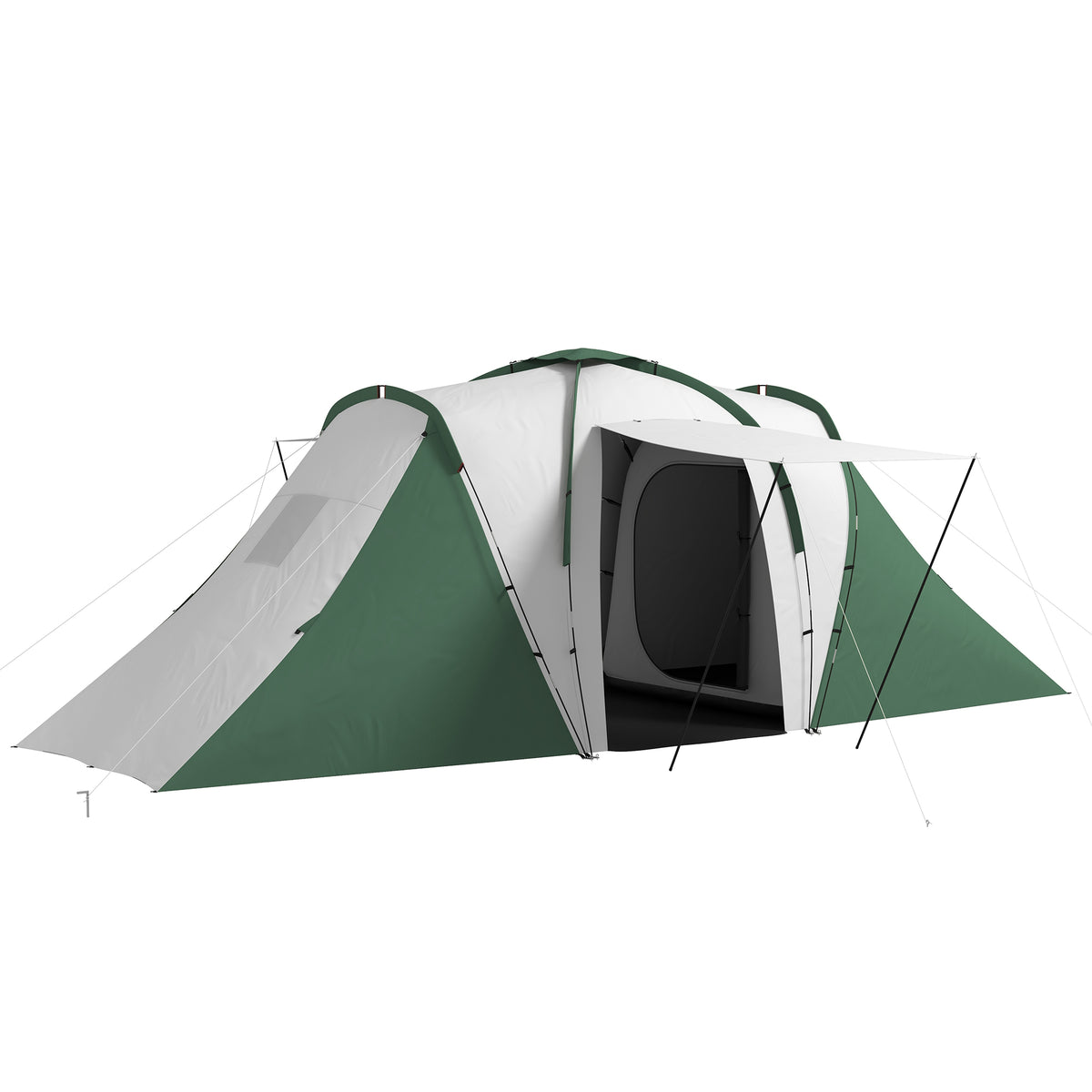 Outsunny Familien-Campingzelt 4-6 Pers. wasserdicht leicht einfach aufzubauen 2 große Türen Maße 5,55L x 2,25B x 1,9H m