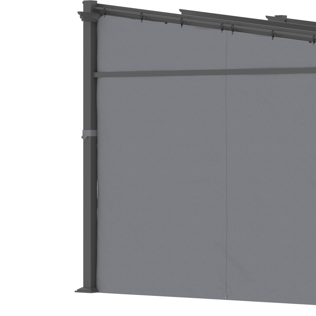 Outsunny Pergola, inklusive Befestigungsmaterial, ausziehbares Dach, 2.,97 m x 2,95 m x 2,3 m, Dunkelgrau
