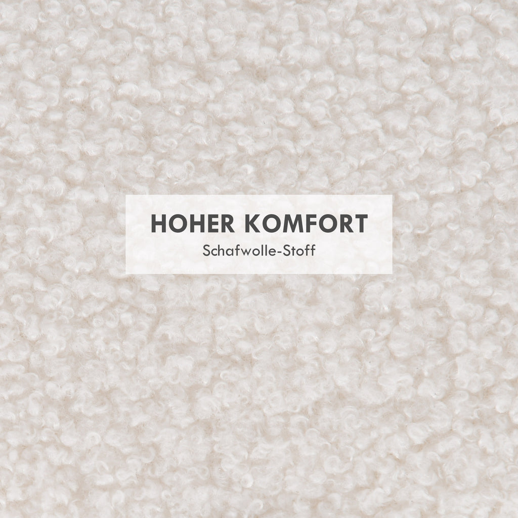 HOMCOM Hocker Polsterhocker, Teddyfleece, versteckter Stauraum, umkehrbarer Deckel, 56 cm x 56 cm x 42 cm, Weiß