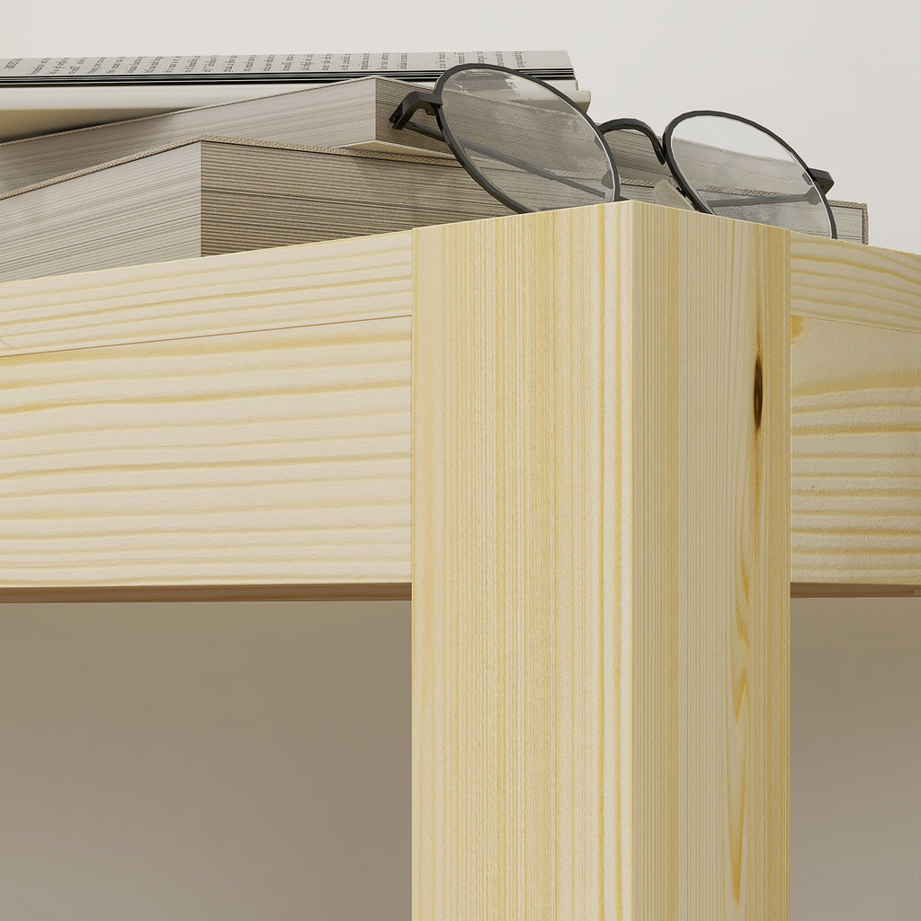 HOMCOM Sitzbank Holzbank Küchenbank, Massivholz, 3-Sitzerbank, 120 cm x 33 cm x 45 cm, Natur