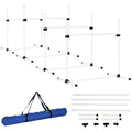 PawHut Agility Set Hunde 4-teiliges Agility-Ausrüstung für Hundetraining Steckhürdenset mit 4 höhenverstellbar Hürden Tragetasche Koordinationstraining Agilityset für Spiele Training