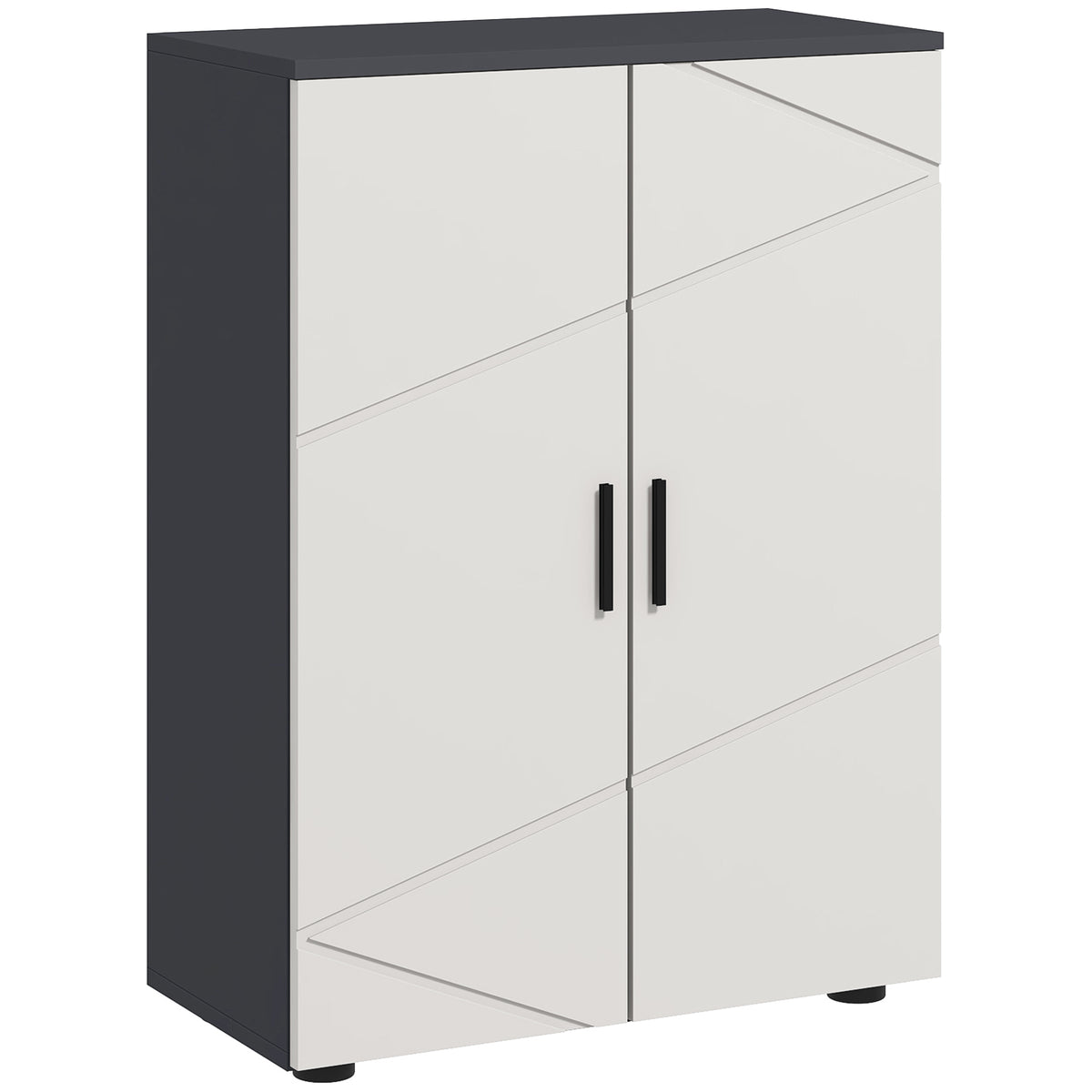 kleankin Badezimmerschrank, Badkommode, verstellbare Regale, bis zu 25 kg belastbar, Grau