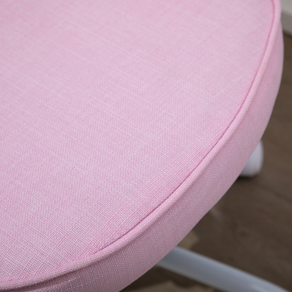 HOMCOM Drehstuhl, niedliches Herz-Design, höhenverstellbar, Stoffbezug in Leinenoptik, rosa, 40 x 50 x 79-89 cm