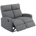 HOMCOM 2-Sitzer-Sofa, individuell verstellbare Rückenlehnen, Fußstütze, Stoffbezug, Stahl, Grau