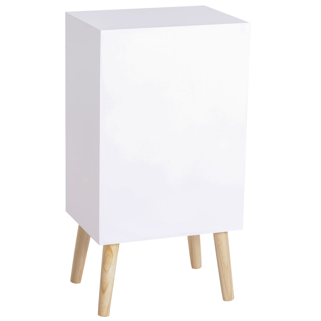 HOMCOM Nachttisch Nachtkommode Flurkommode mit Schubladen Holz weiß + natur 40 x 30 x 75 cm